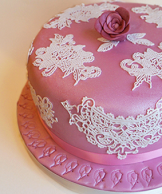 Pink Lace Cake - Loughborough Cake Makers